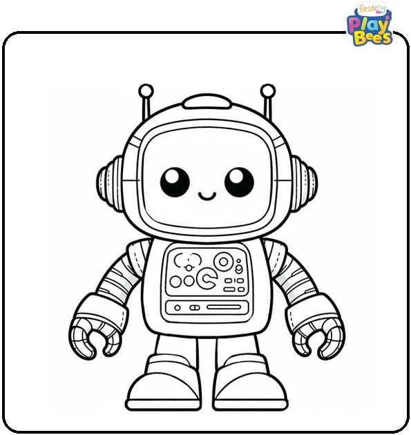 PJ Robot Coloring Page PJ Robot Coloring Page