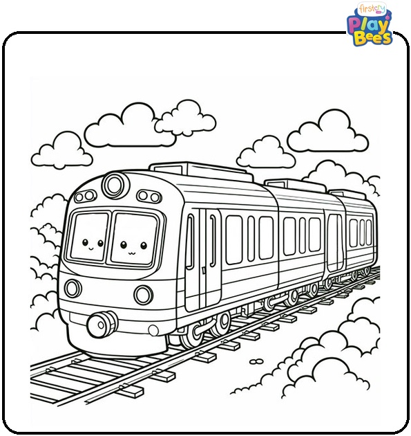 Passenger Train Coloring Page