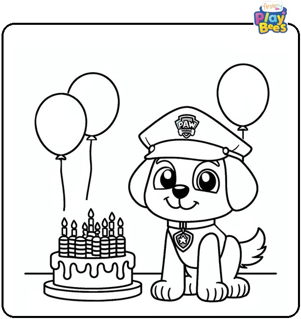 Paw Patrol Birthday Coloring Page