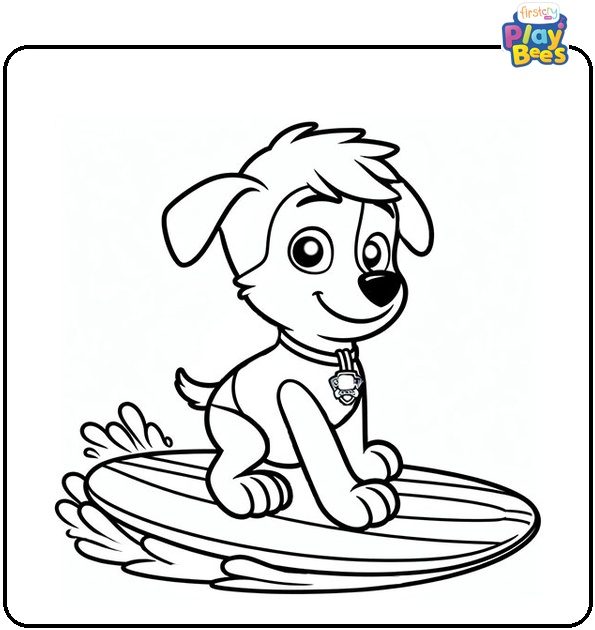 Paw Patrol Surfer Coloring Page