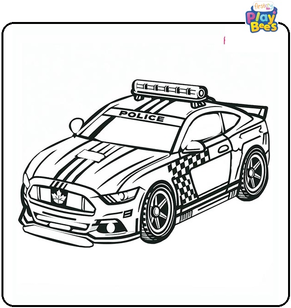 Police Race Car Coloring Page Police Race Car Coloring Page