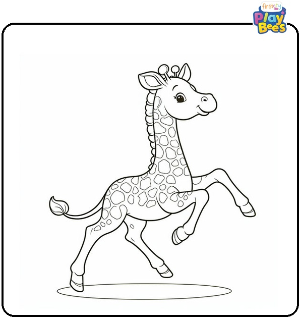 Prancing Giraffe Coloring Page Prancing Giraffe Coloring Page