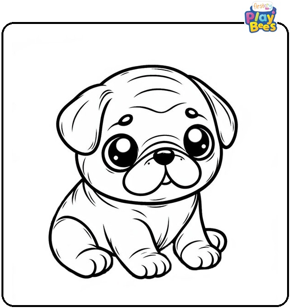 Pug Puppy Coloring Page Pug Puppy Coloring Page