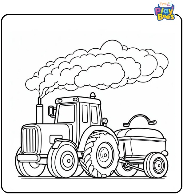 Pulling Tractor Coloring Page