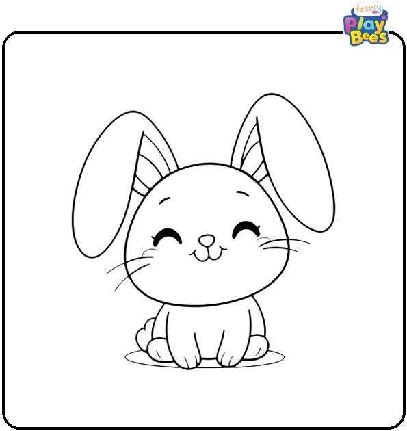 Smiling Rabbit Coloring Page Smiling Rabbit Coloring Page
