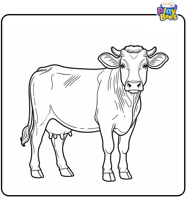 Realistic Cow Coloring Page Realistic Cow Coloring Page