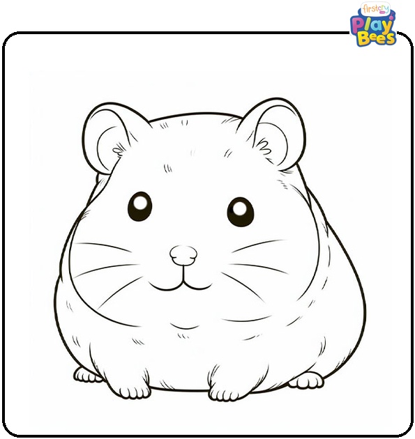 Realistic Hamster Coloring Page Realistic Hamster Coloring Page