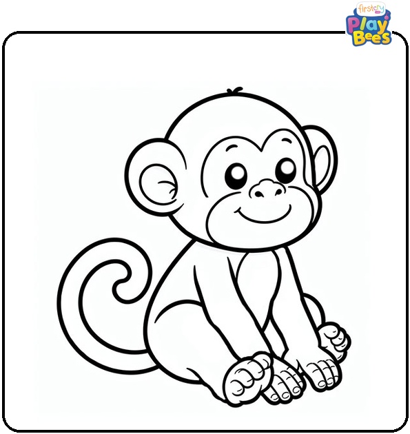 Realistic Monkey Coloring Page Realistic Monkey Coloring Page