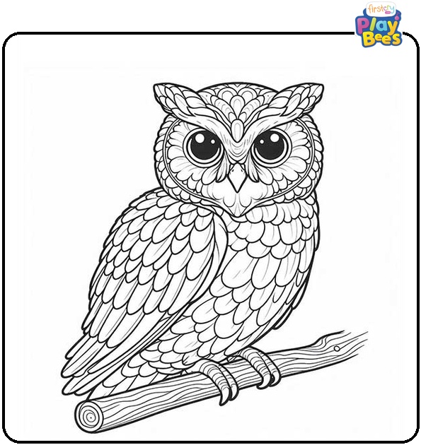 Realistic Owl Coloring Page
