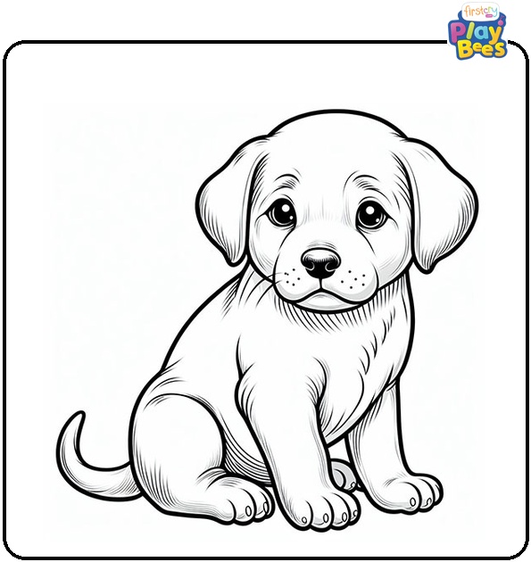 Realistic Puppy Coloring Page Realistic Puppy Coloring Page