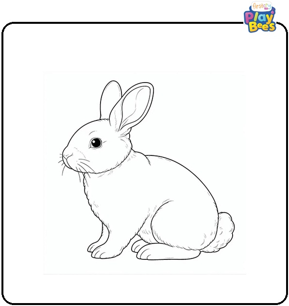 Realistic Rabbit Coloring Page Realistic Rabbit Coloring Page