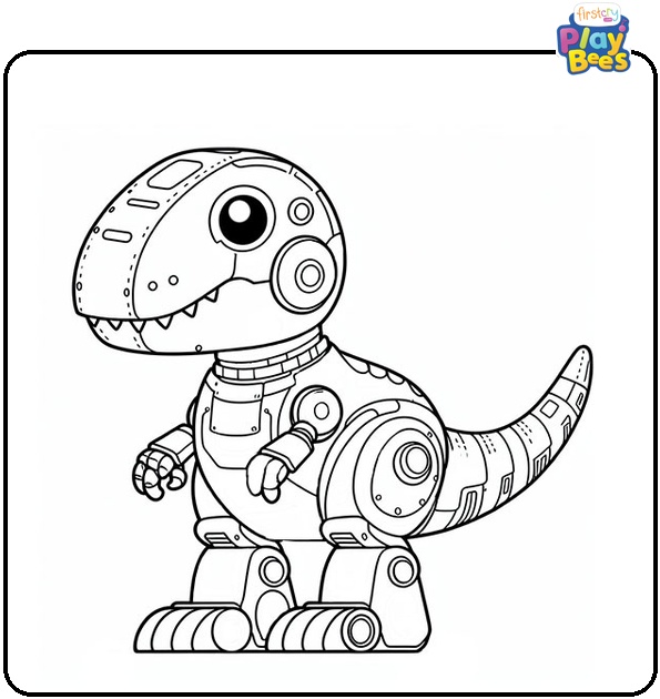 Robot Dinosaur Coloring Page Robot Dinosaur Coloring Page