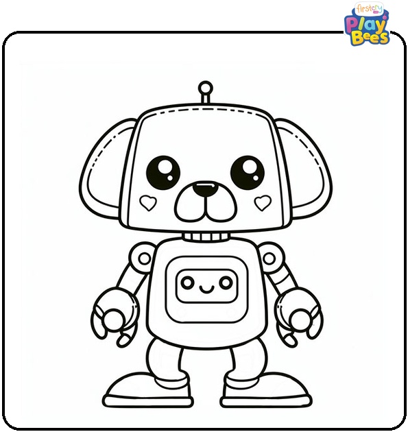 Robot Dog Coloring Page