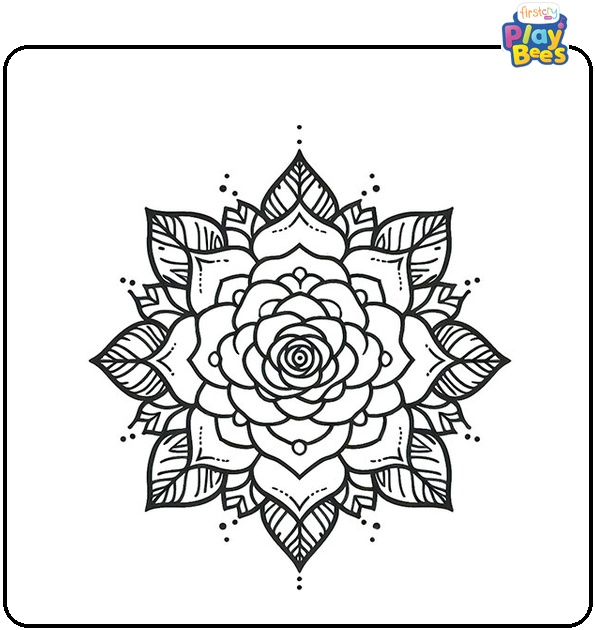 Rose Mandala Coloring Page