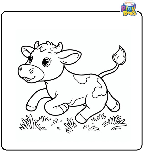 Running Cow Coloring Page Running Cow Coloring Page