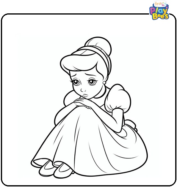 Sad Cinderella Coloring Page Sad Cinderella Coloring Page