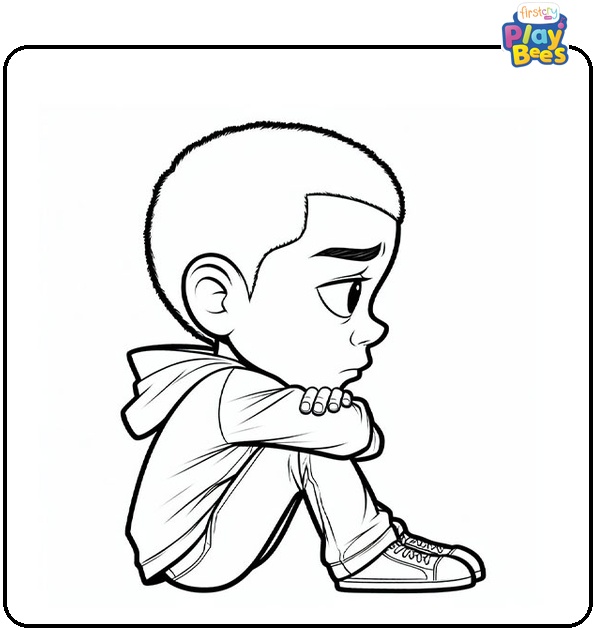 Sad Miles Morales Coloring Page