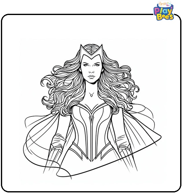 Scarlet Witch Avengers Coloring Page