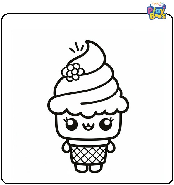 Shopkins Ice Cream Coloring Page