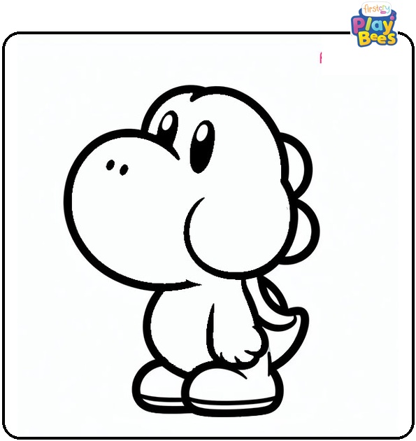 Shy Yoshi Coloring Page