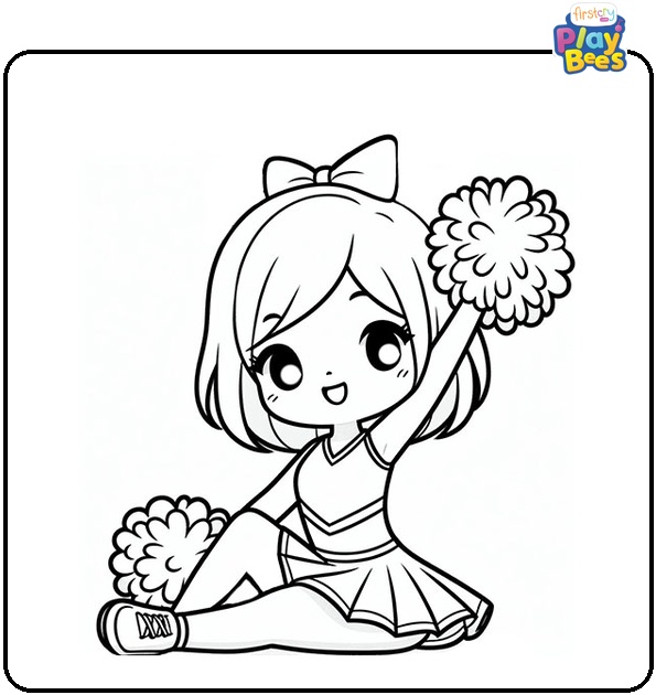 Simple Cheerleader Coloring Page