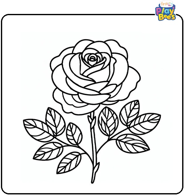 Simple Rose Coloring Page