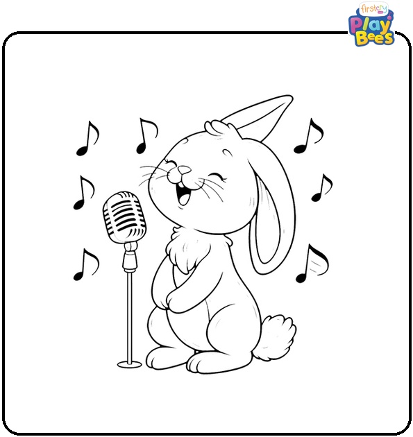 Singing Rabbit Coloring Page Singing Rabbit Coloring Page
