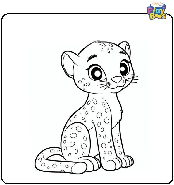 Sitting Cheetah Coloring Page Sitting Cheetah Coloring Page