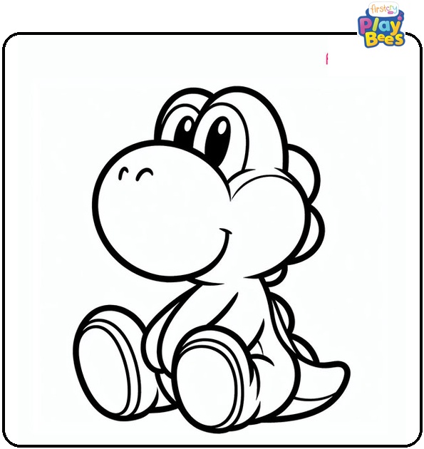Sitting Yoshi Coloring Page
