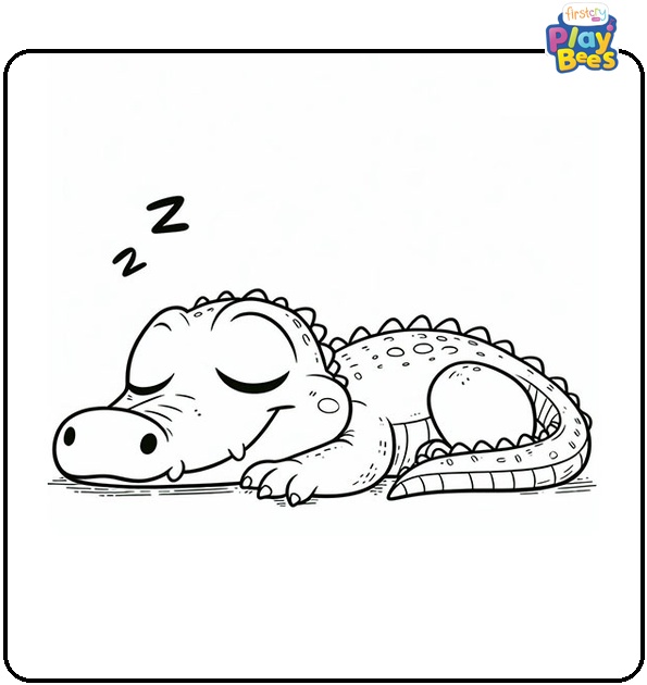 Sleeping Alligator Coloring Page Sleeping Alligator Coloring Page