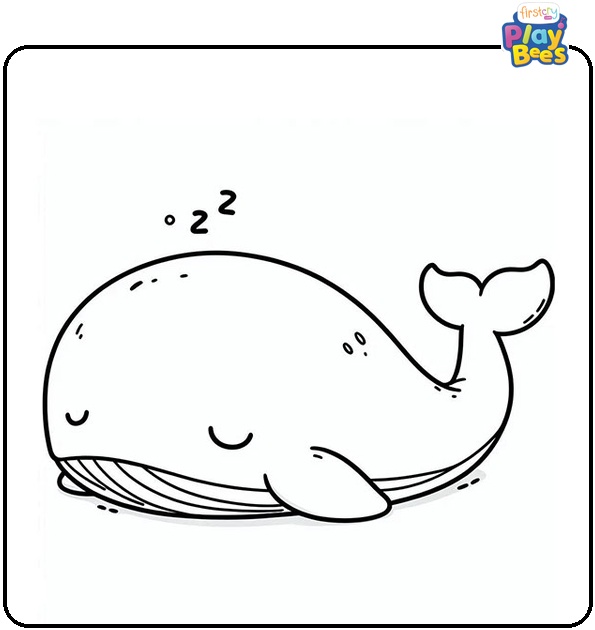 Sleeping Whale Coloring Page Sleeping Whale Coloring Page