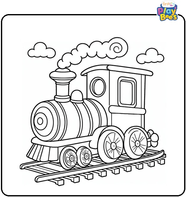 Small Toy Train Coloring Page