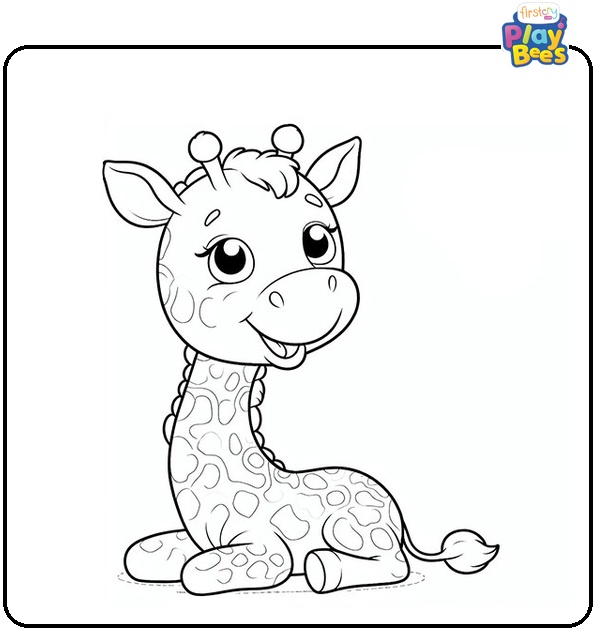 Smiling Giraffe Coloring Page Smiling Giraffe Coloring Page