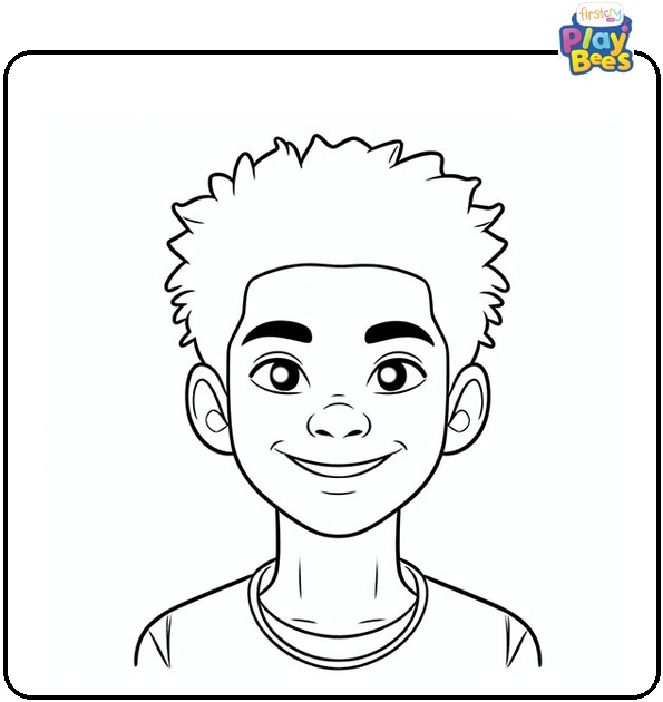 Smiling Miles Morales Coloring Page