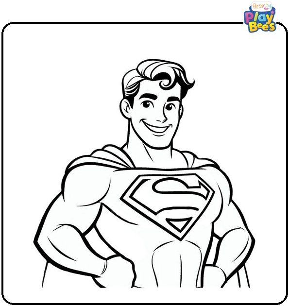 Smiling Superman Coloring Page