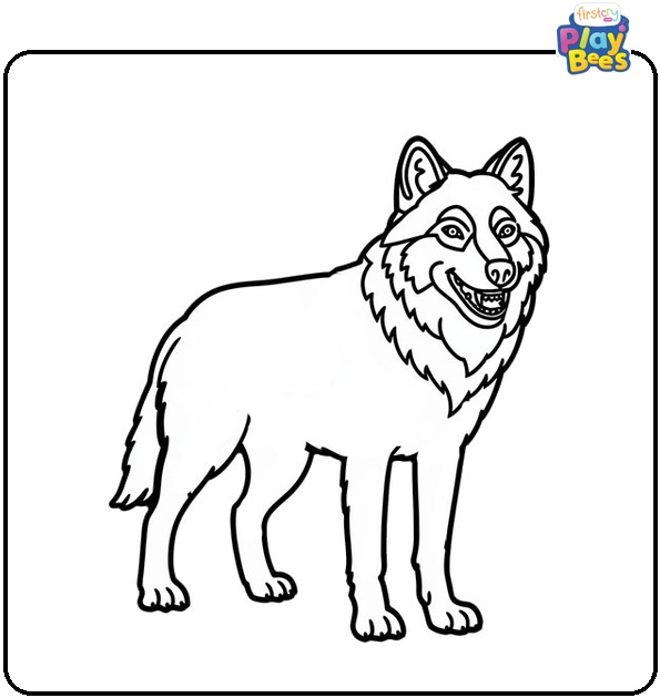 Smiling Wolf Coloring Page Smiling Wolf Coloring Page