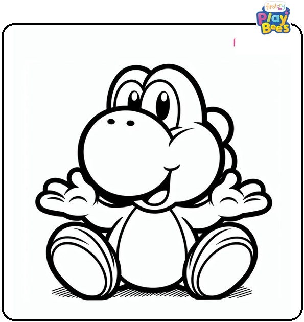 Smiling Yoshi Coloring Page