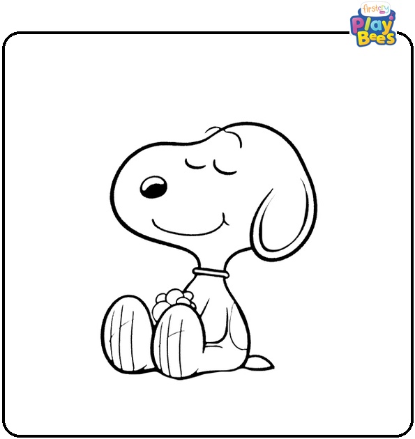 Snoopy Sits on the Ground Coloring Page Snoopy Sits on the Ground Coloring Page