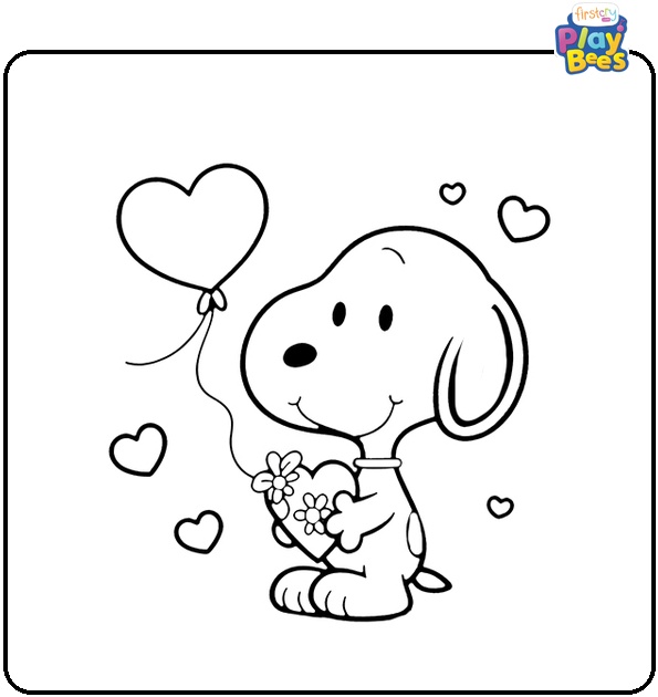 Snoopy Valentine Coloring Page Snoopy Valentine Coloring Page