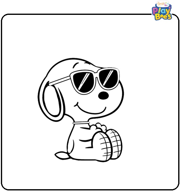 Snoopy with Sunglasses Coloring Page Snoopy with Sunglasses Coloring Page