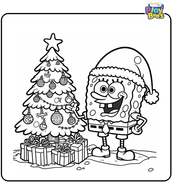 Spongebob Christmas Coloring Page Spongebob Christmas Coloring Page