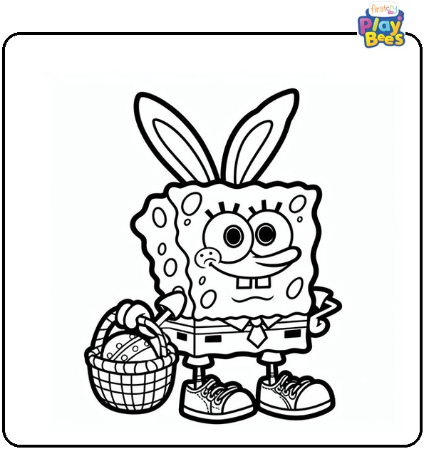 Spongebob Easter Coloring Page Spongebob Easter Coloring Page