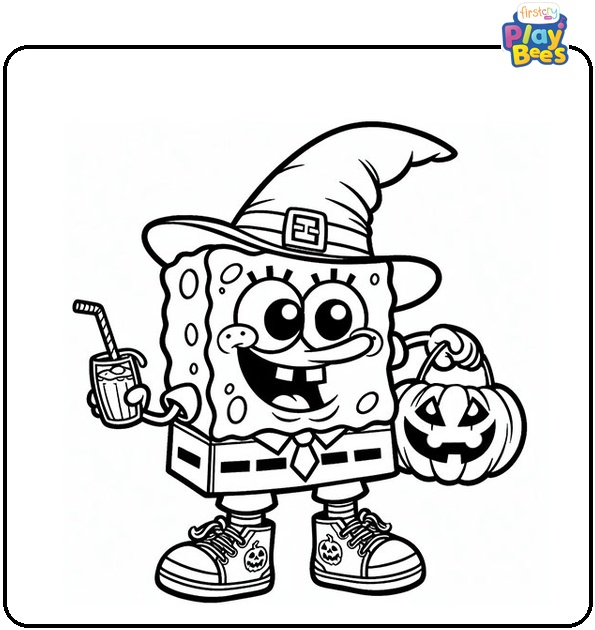 Spongebob Halloween Coloring Page Spongebob Halloween Coloring Page