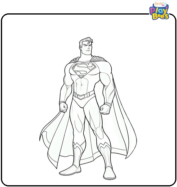 Standing Superman Coloring Page