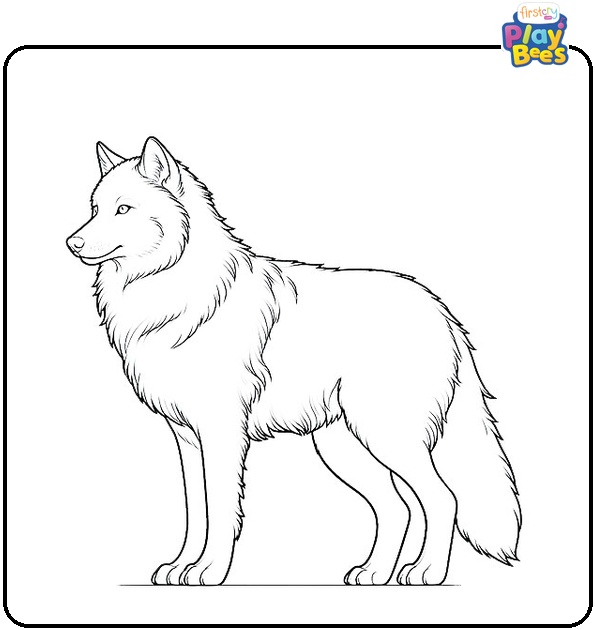 Standing Wolf Coloring Page Standing Wolf Coloring Page