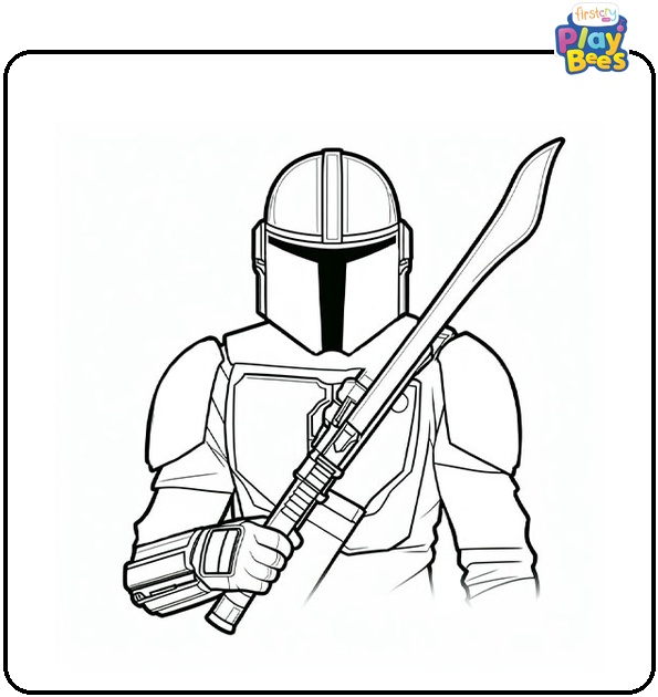 Star Wars Mandalorian Coloring Page