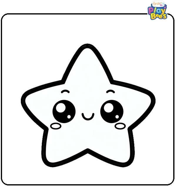 Star with Cartoon Face Coloring Page