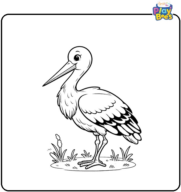 Stork Bird Coloring Page