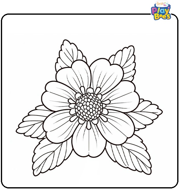 Strawberry Flower Coloring Page