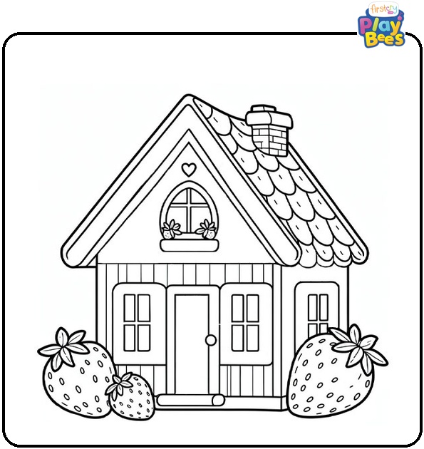 Strawberry House Coloring Page